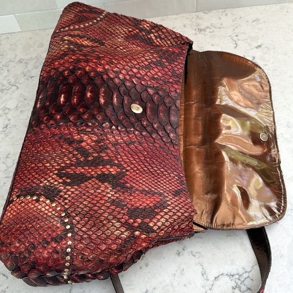 Albert Chloe metallic python handbag - Picture 3 of 17